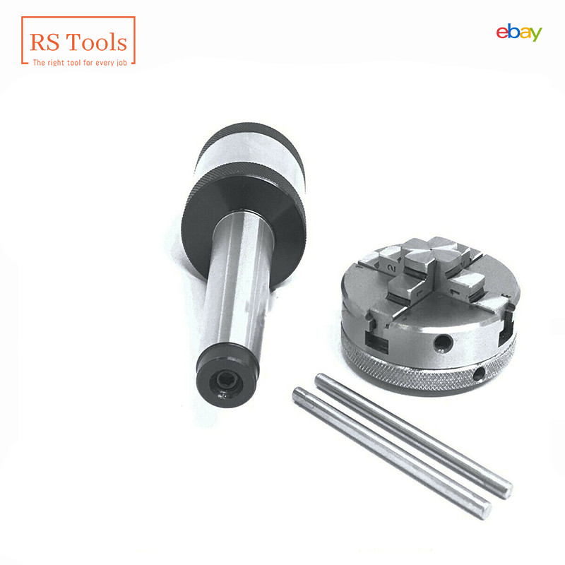 Mini Lathe Chuck 2MT Revolving Center MT2 Shank Self Centering 4 Jaw 65mm 2-1/2″