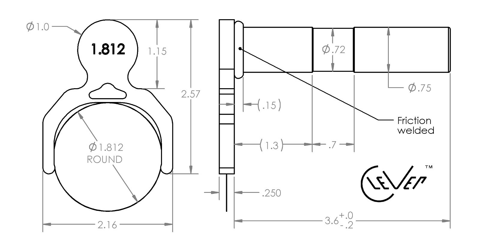 1-13/16″ 1.812″ CleVer Bar Puller cnc lathe 3/4″ shank. Laser cut hardened steel