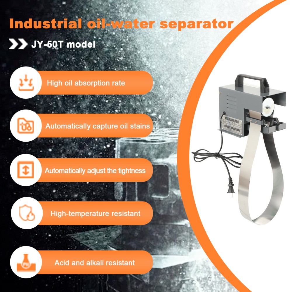 JY-50T Portable Mini Oil Skimmer Cnc Steel Belt 13L/h Oil Scraper and Degreaser