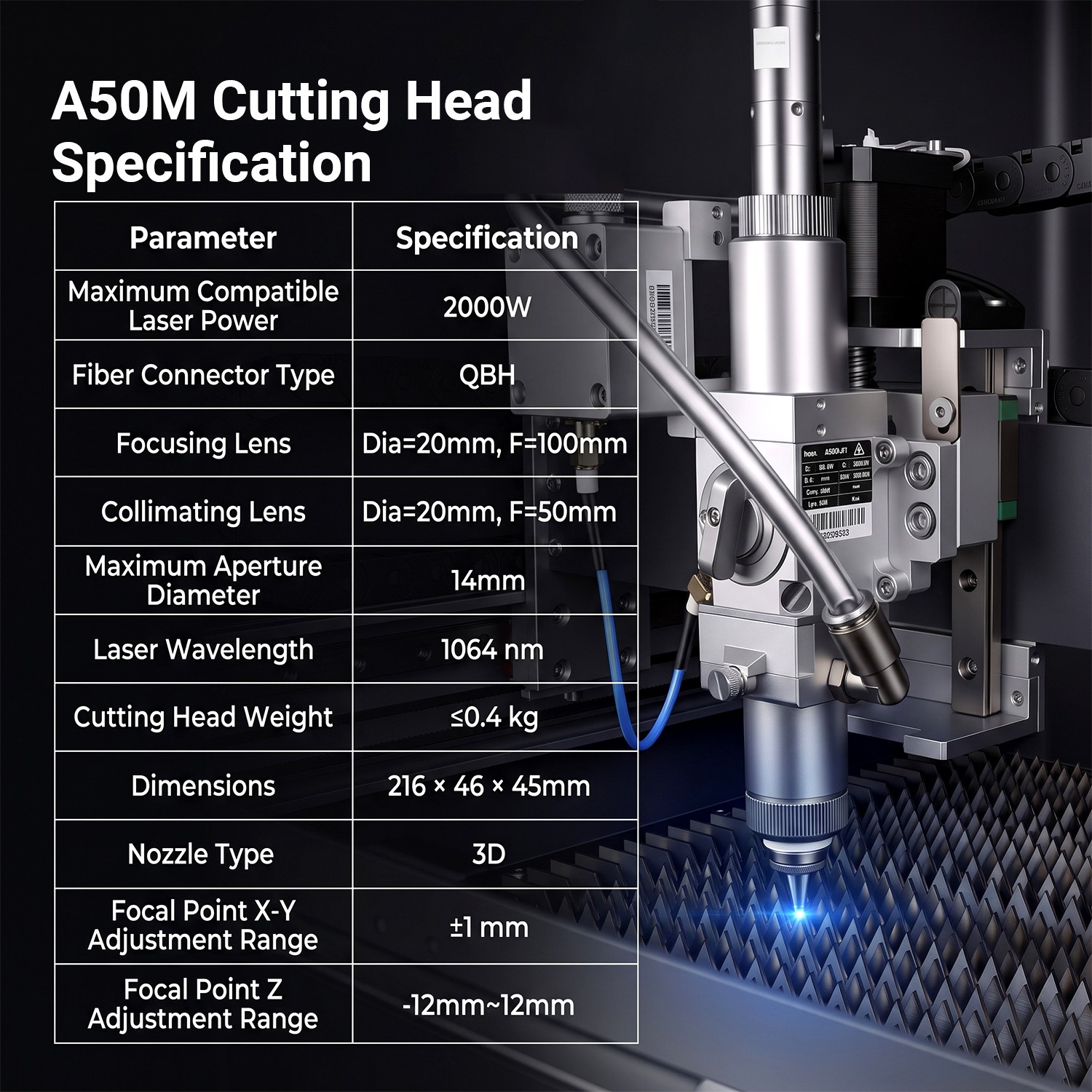 Desktop Fiber Laser Cutter 1200W 2 in 1 Cutting Marking for Metal High Precision