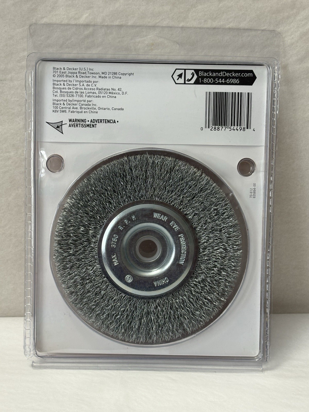 Black & Decker 5″ Crimped Wire Wheel, Coarse, Bench Grinder Part No. 70-612 (H7)