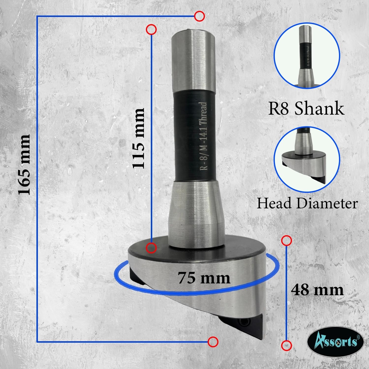 ASSORTS 3 (75mm) Fly Cutter for Milling & Lathe Machine w/ HSS Bit