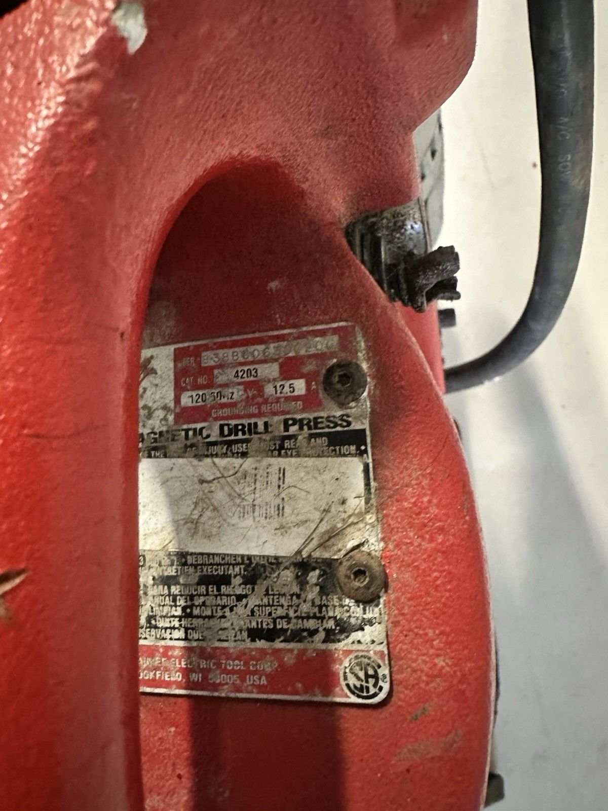 Milwaukee 4203 Drill Press Base 4262-1 Electromagnetic Drill