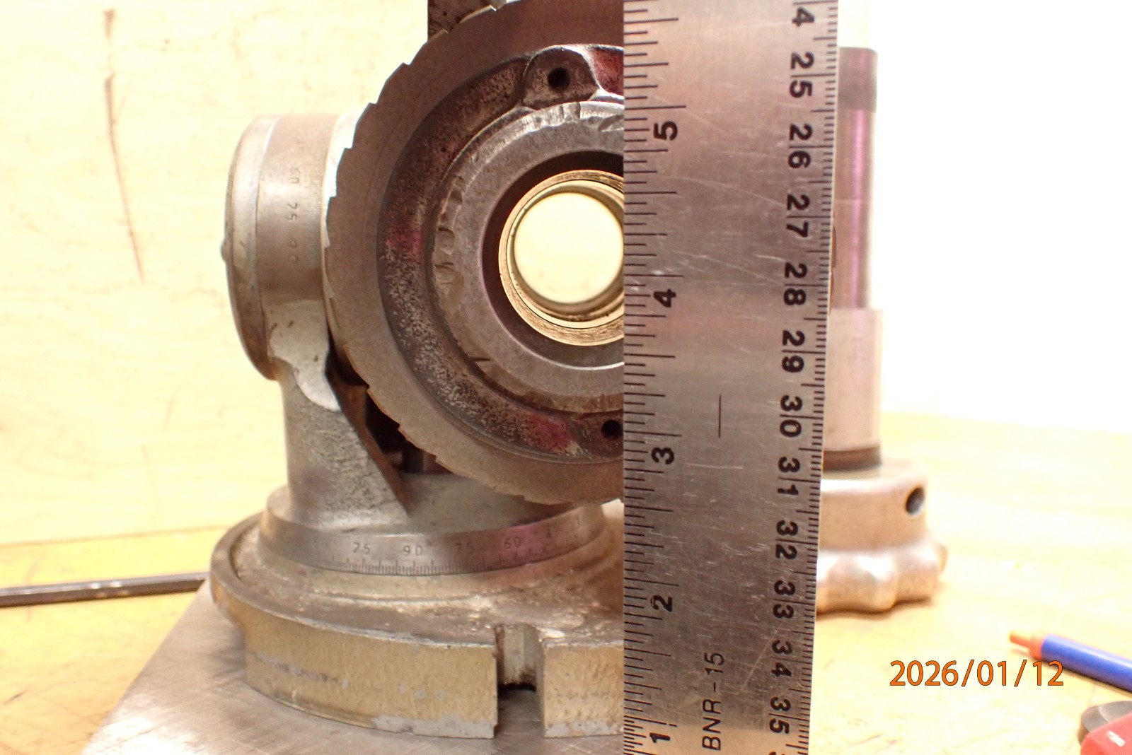 OLDER K.O. LEE B942 5C COLLET SPIN FIXTURE WORK HOLDING FIXTURE W/ SWIVEL BASE