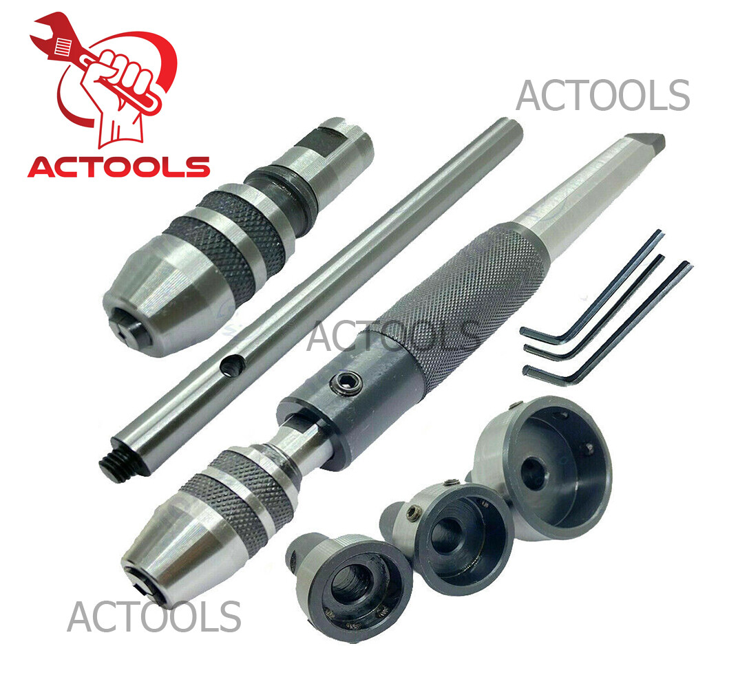 New Lathe Tailstock Tap And Die Holder Set 3MT Shank Threading Tapping Kit 8 Pcs