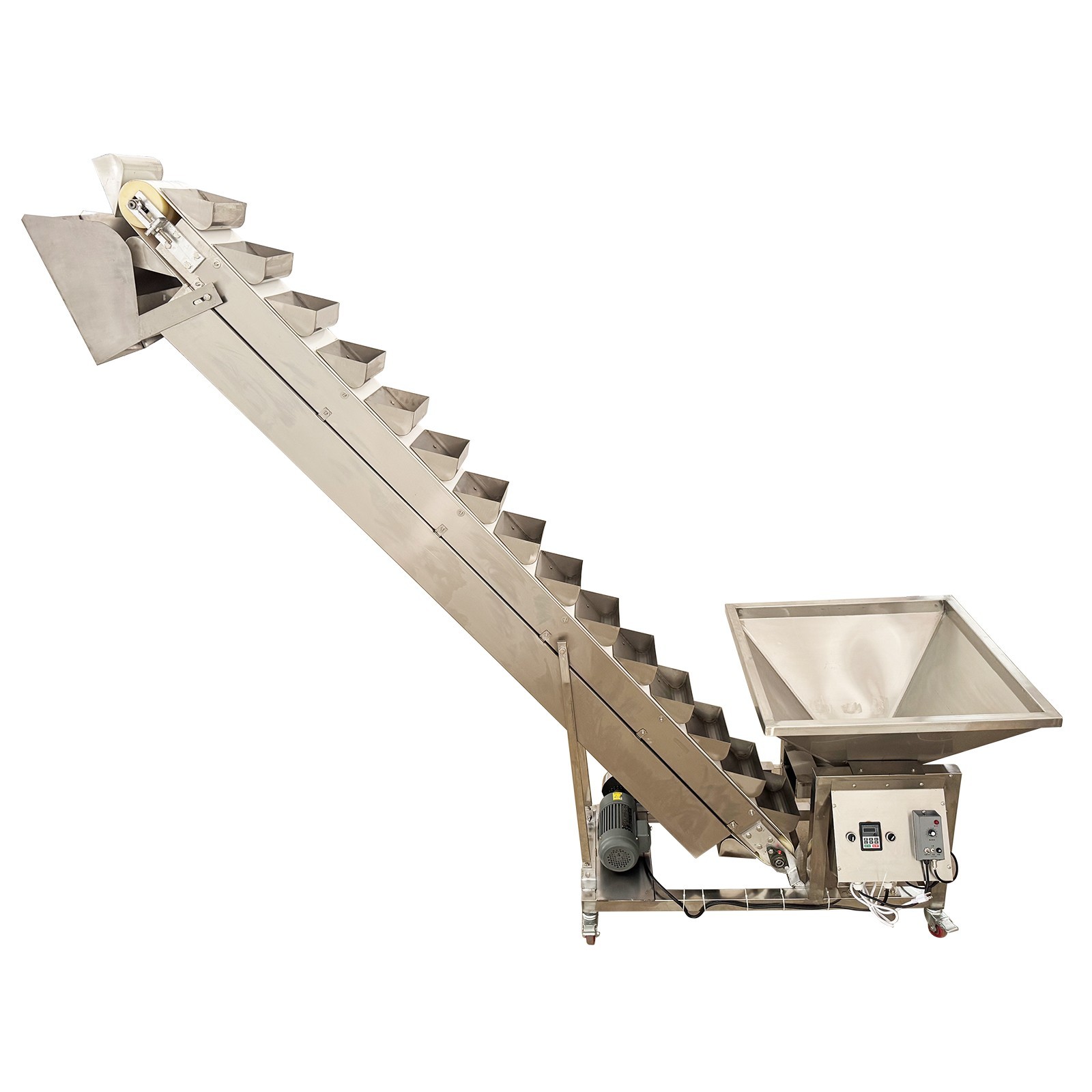 110V Stainless Steel Bucket Conveyor Feeding Machine 6.8ft Flour Feeder