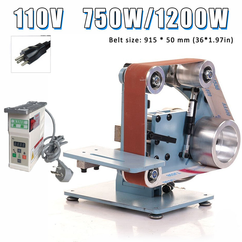 750/1200W 110V New Industrial Belt Machine DIY Sander Polishing Grinding Machine
