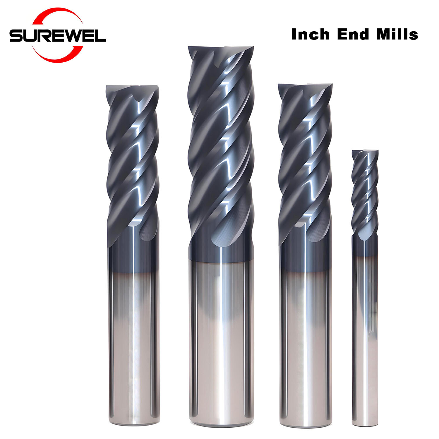 Carbide Inch End Mill 4Flutes 1/8″ 1/4″ CNC High speed machining Milling Tools
