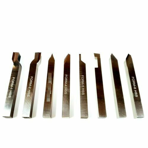 16mm x 100mm HSS Ground Lathe Pre Form Tools Set Of 8 Pcs Unimats Emcos Miford