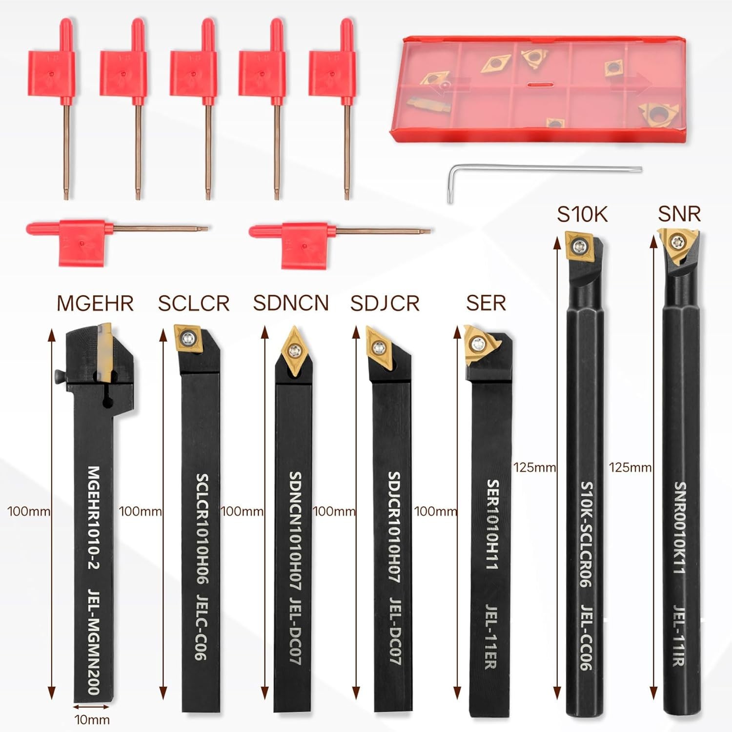 Ultimate 21-Piece Lathe Tool Kit: 7 Holders and 14 Inserts for Superior Cutting