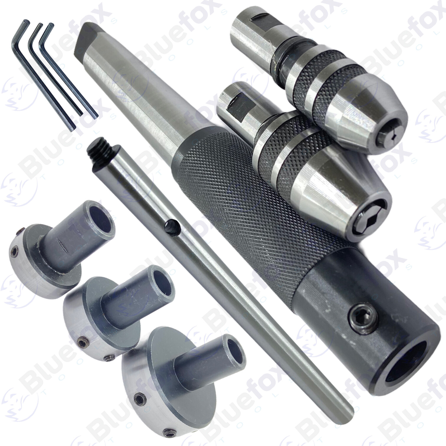 Lathe Tailstock Tap And Die Holder Set MT3 Shank Threading Tapping Kit 8 Pc Set