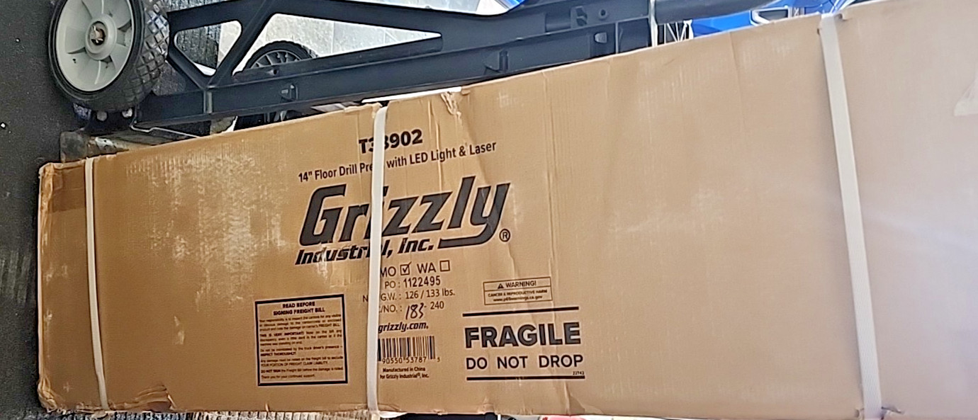 NEW Grizzly Model T33902 14″ Drill press with LED AND LASER GUIDE PICK UP ONLY