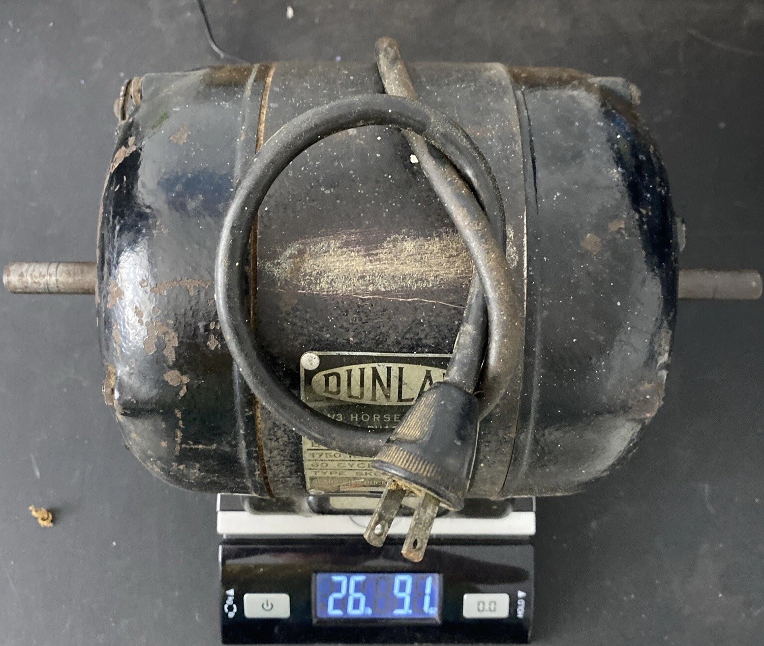 Vintage Sears DUNLAP 1/3 HP Split Phase Motor Electric 1750 RPM 1/2” Shaft
