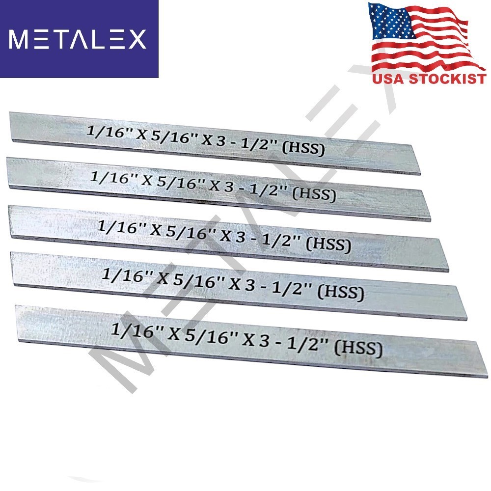 5x HSS Blade 1/16″ x 5/16″ x 3-1/2″Inch Cut Off Parting Tool Holder Set M2 Grade