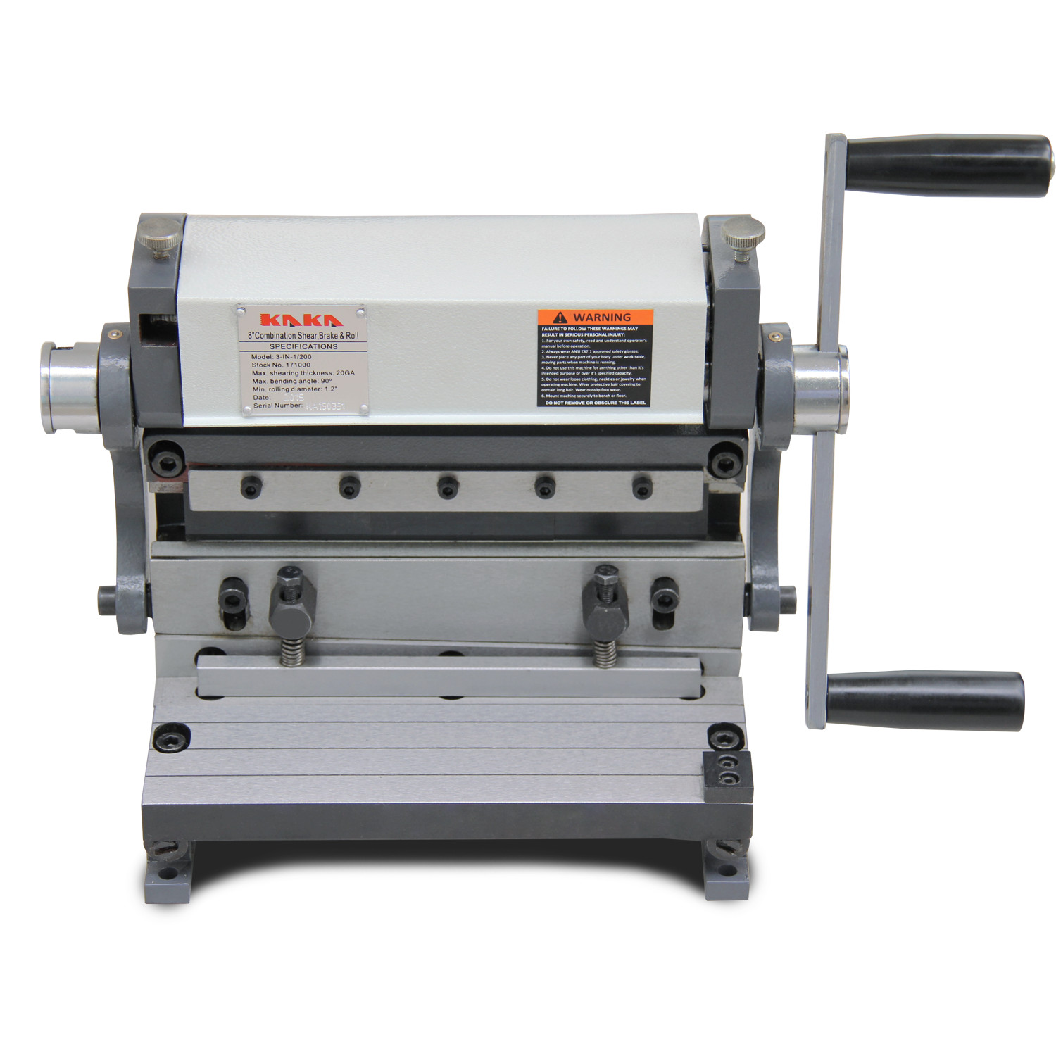 KAKA Industrial Sheet Metal Brake 3-In-1/8, 8-Inch Combination Sheet Metal Brake