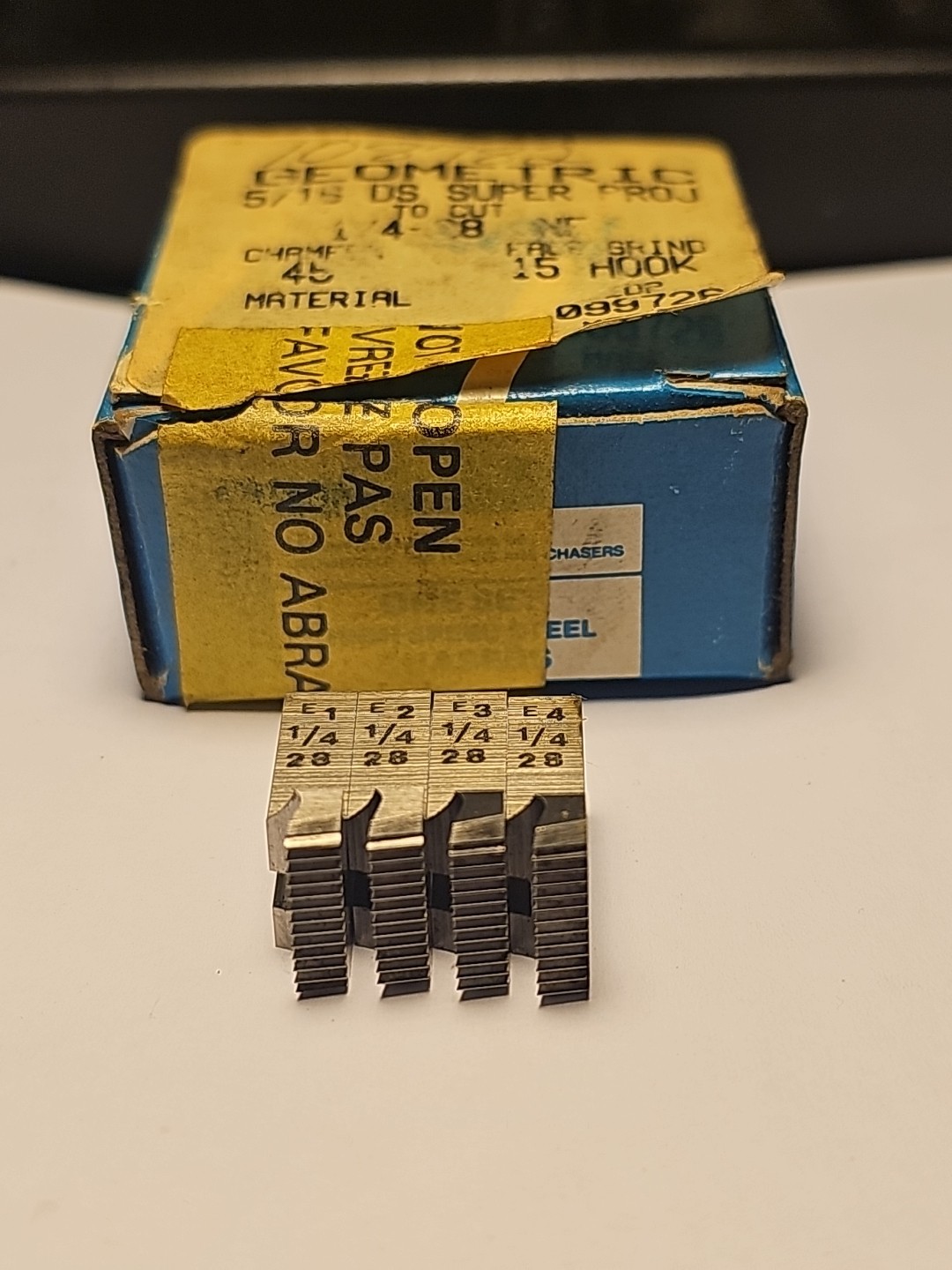 Chaser #1/4 x 28 Thread Size. D 5/16″ Holder Size. 