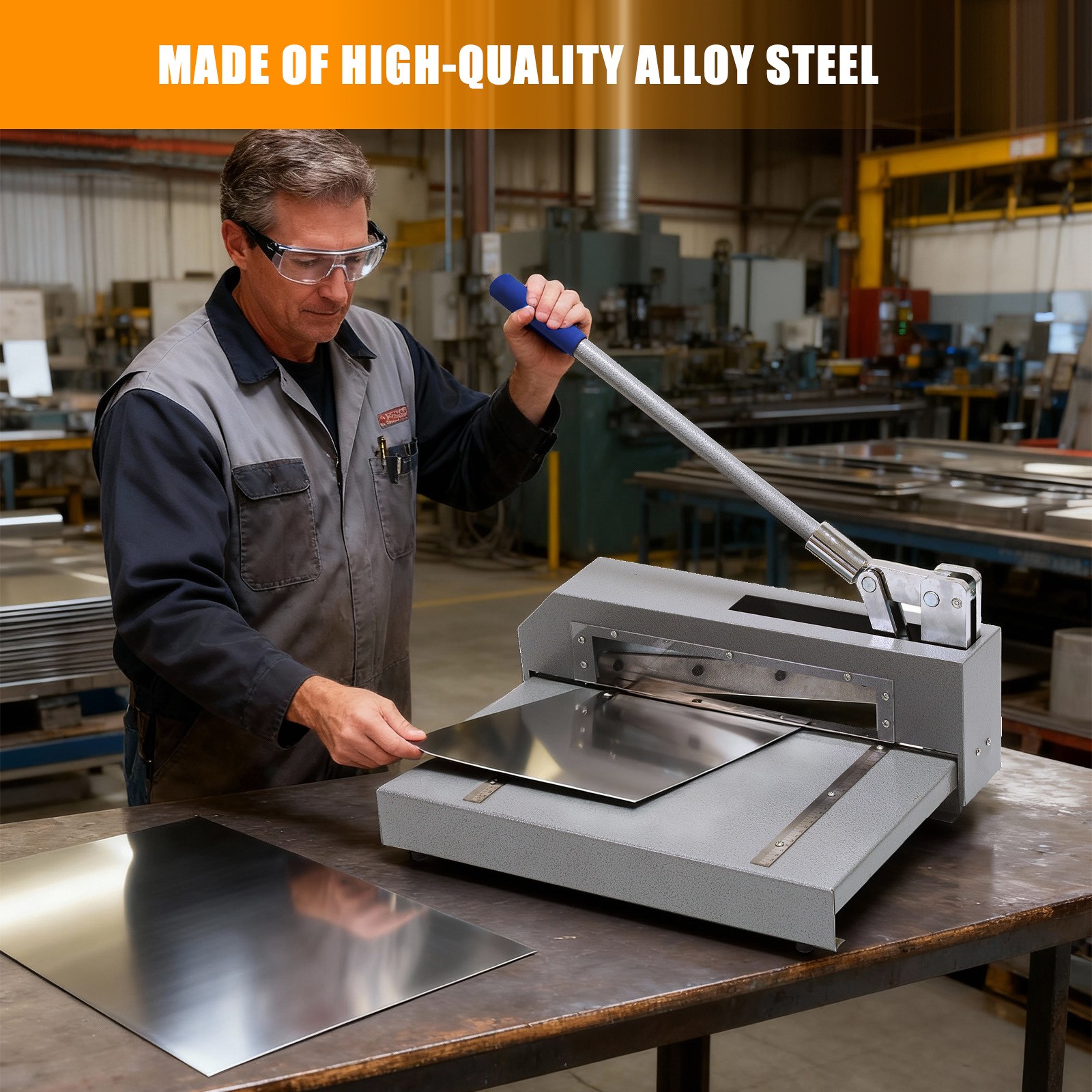 Manual Guillotine Metal Shear Heavy Duty Hand Plate Shear Aluminum Sheet Cutter