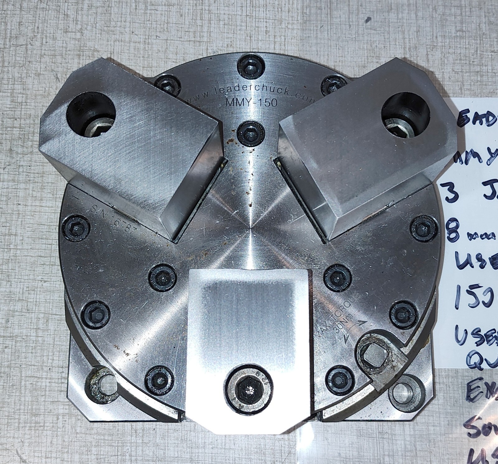 Leaderchuck MMY-150 3 Jaw Setup Chuck #1 w/ 8mm Sq. Drive Socket K09X