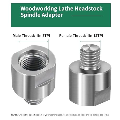 1 in 8TPI to 1 in 12TPI Lathe Spindle Adapter 45 Steel