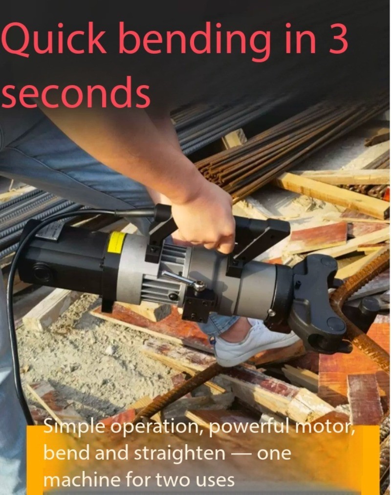 Handheld Rebar Bender Straightener and Bending Machine—Electric and Portable