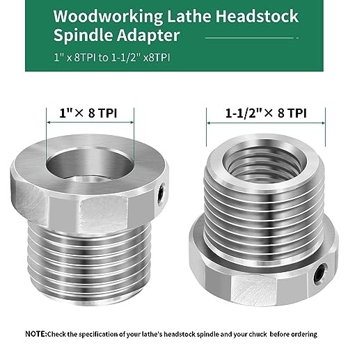 1 x 8 TPI to 1-1/2 x 8 TPI Lathe Spindle Adapter Steel