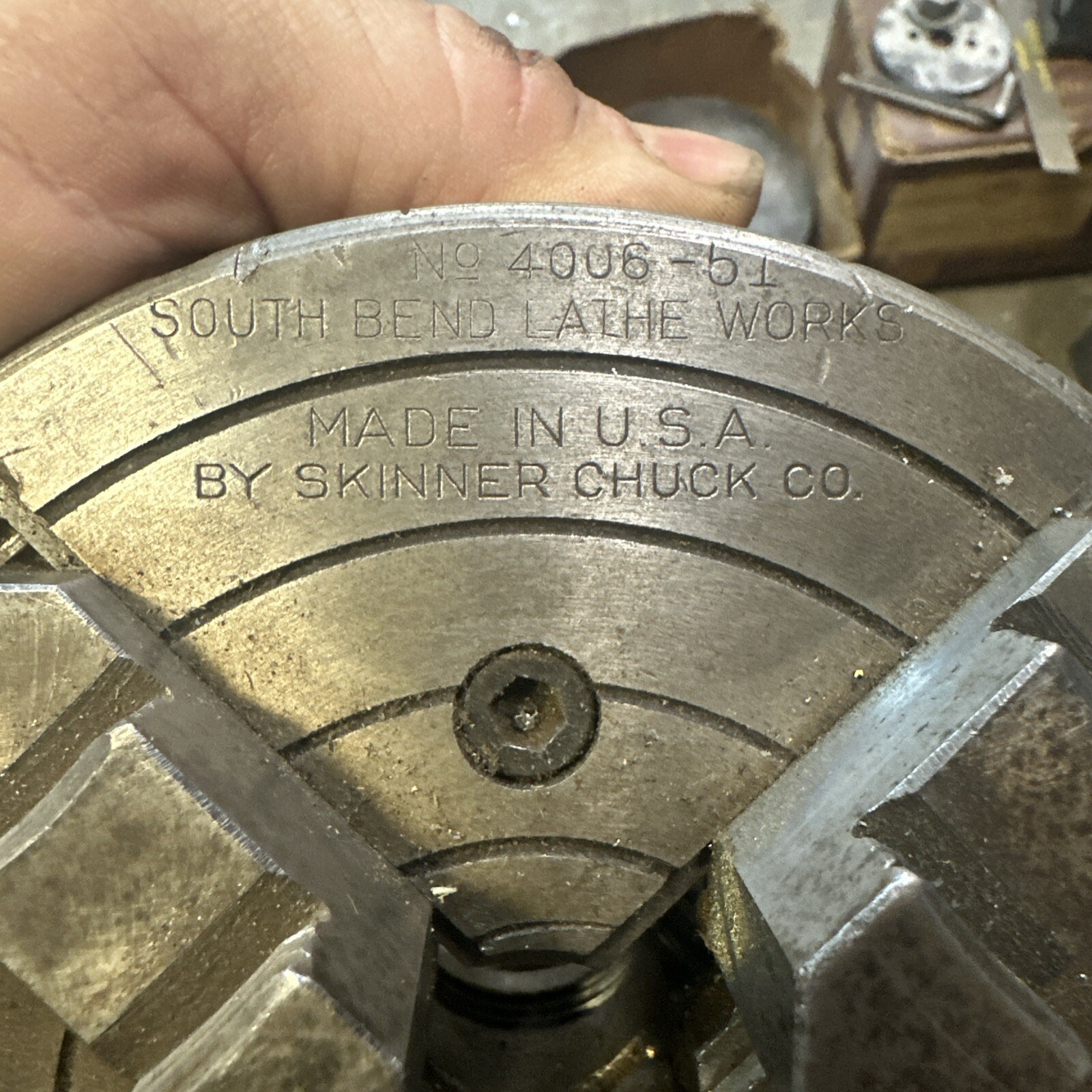 South Bend Lathe Works 9” Metal Lathe Tooling Lot Chuck Faceplate Tool Post Jig