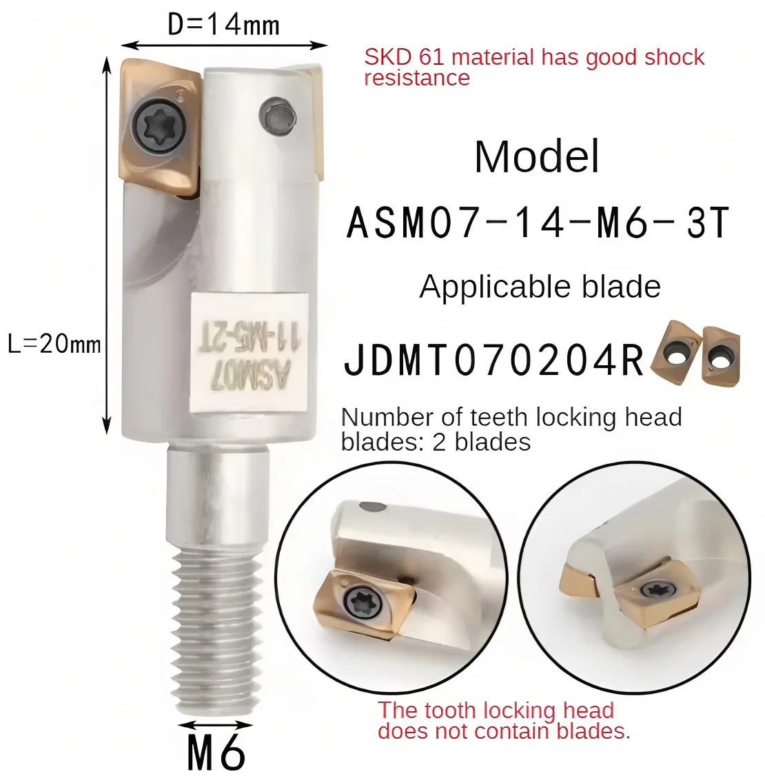 ESE ASM07 Tungsten Steel Milling Cutter Head Small Diameter Anti-Vibration Tool