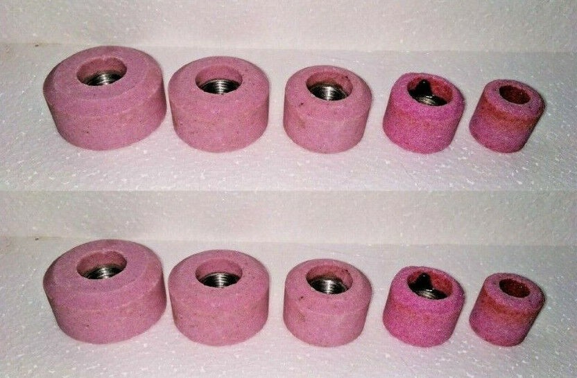 VALVE SEAT GRINDING STONES SET OF 10 PCS For B & D HOLDER 9/16″ Thread 80 Grit@