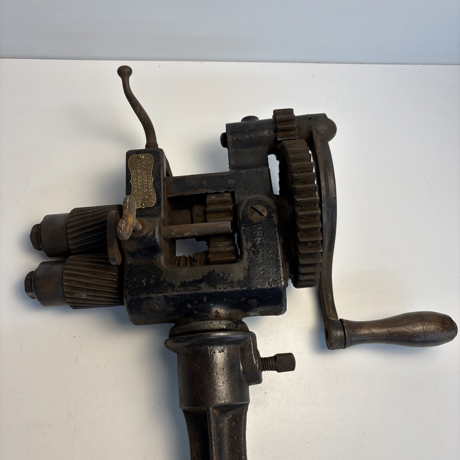 Antique PEXTO Sheet Metal Crimper Corrugating Machine Hand Crank Bench Mount