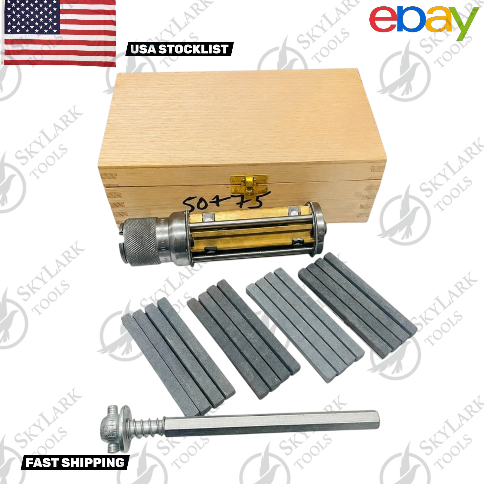 Professional Cylinder Engine Hone Kit 50–75mm Adjustable Honing Tool with 16 Hon