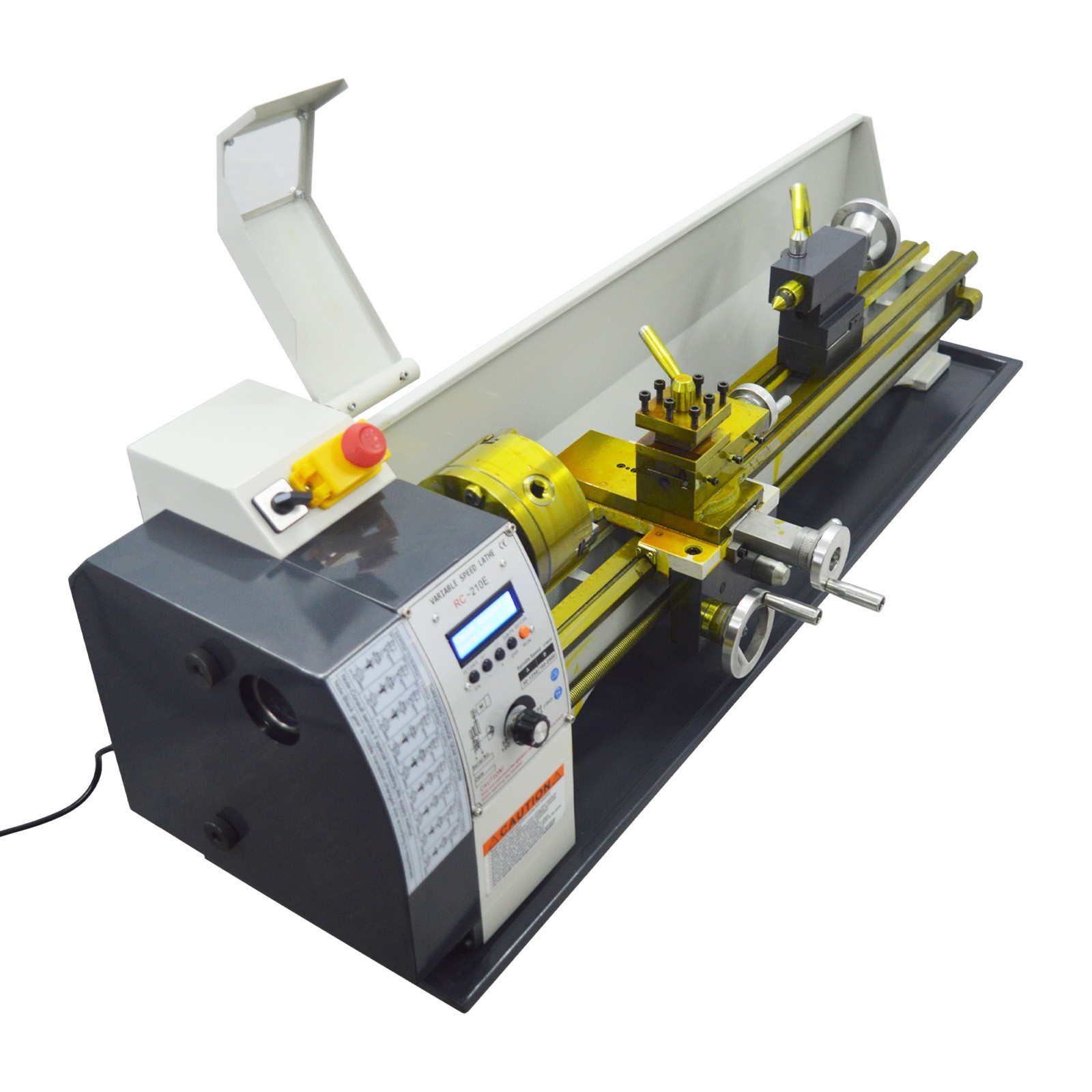 RC-210E 1100W 1.5HP Precision Metal Bench Lathe 110V Brushless Belt Drive