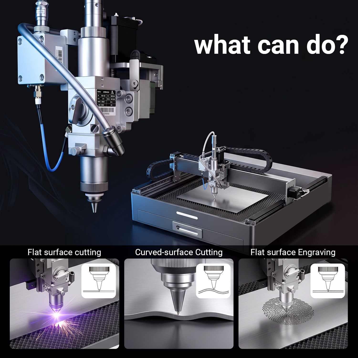 1200W Metal Laser Cutter Engraver JPT for Stainless Steel Brass Gold Silver