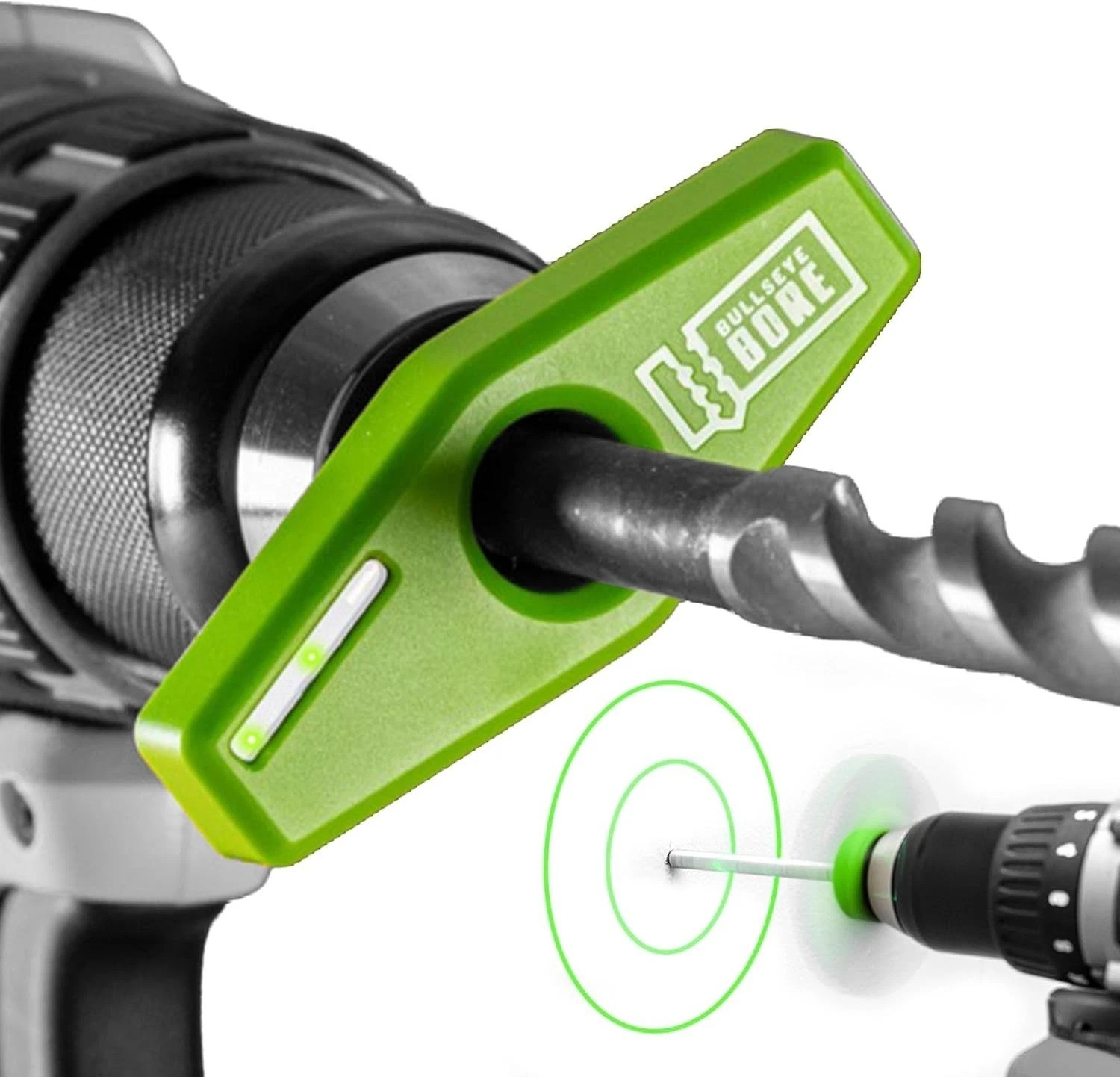 BullseyeBore Magnetic Laser Drill Guide – Drill Straight with High-Vis Green
