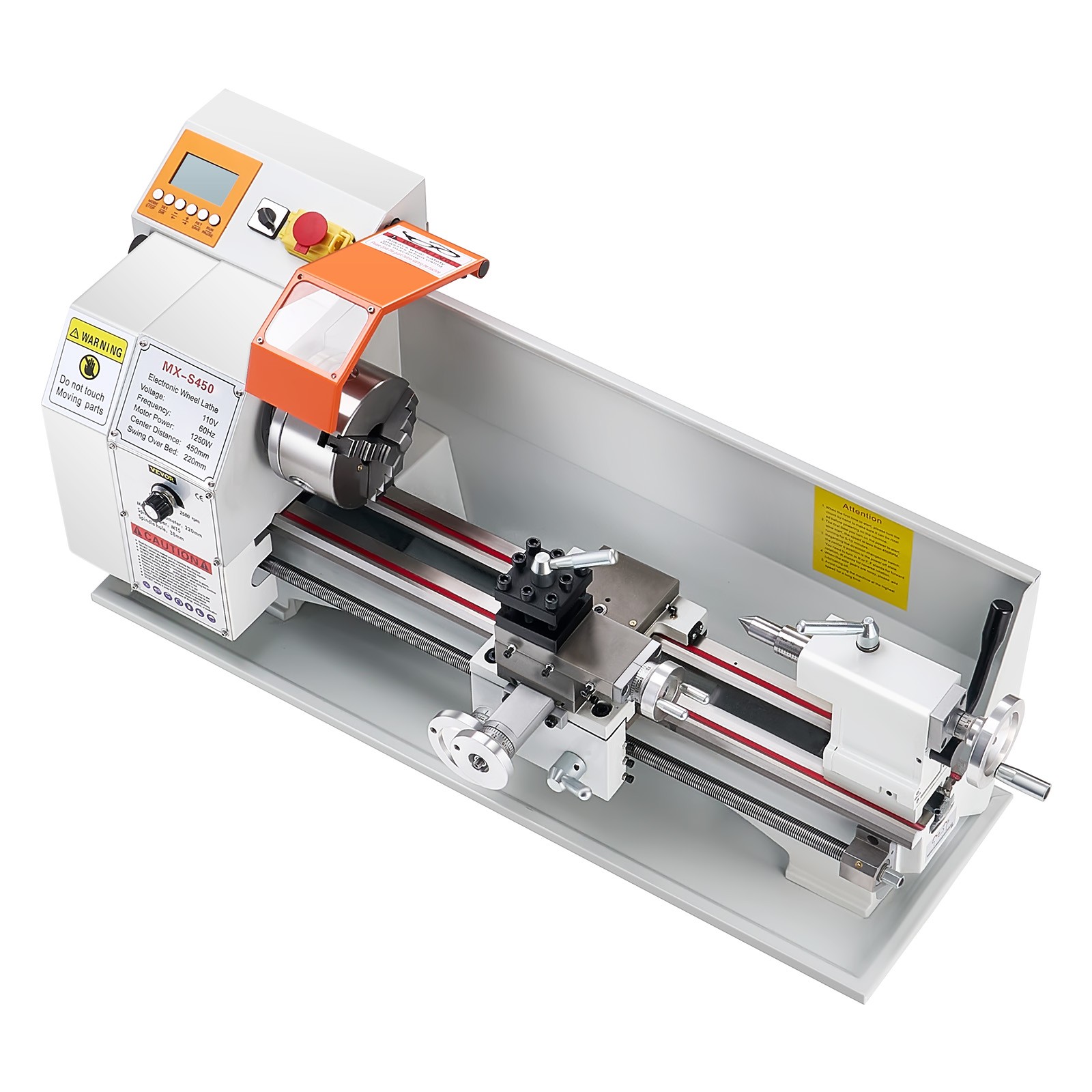 Metal Lathe Machine 8.7 x 18 in Precision Bench Power Metal Lathe Automatic Feed