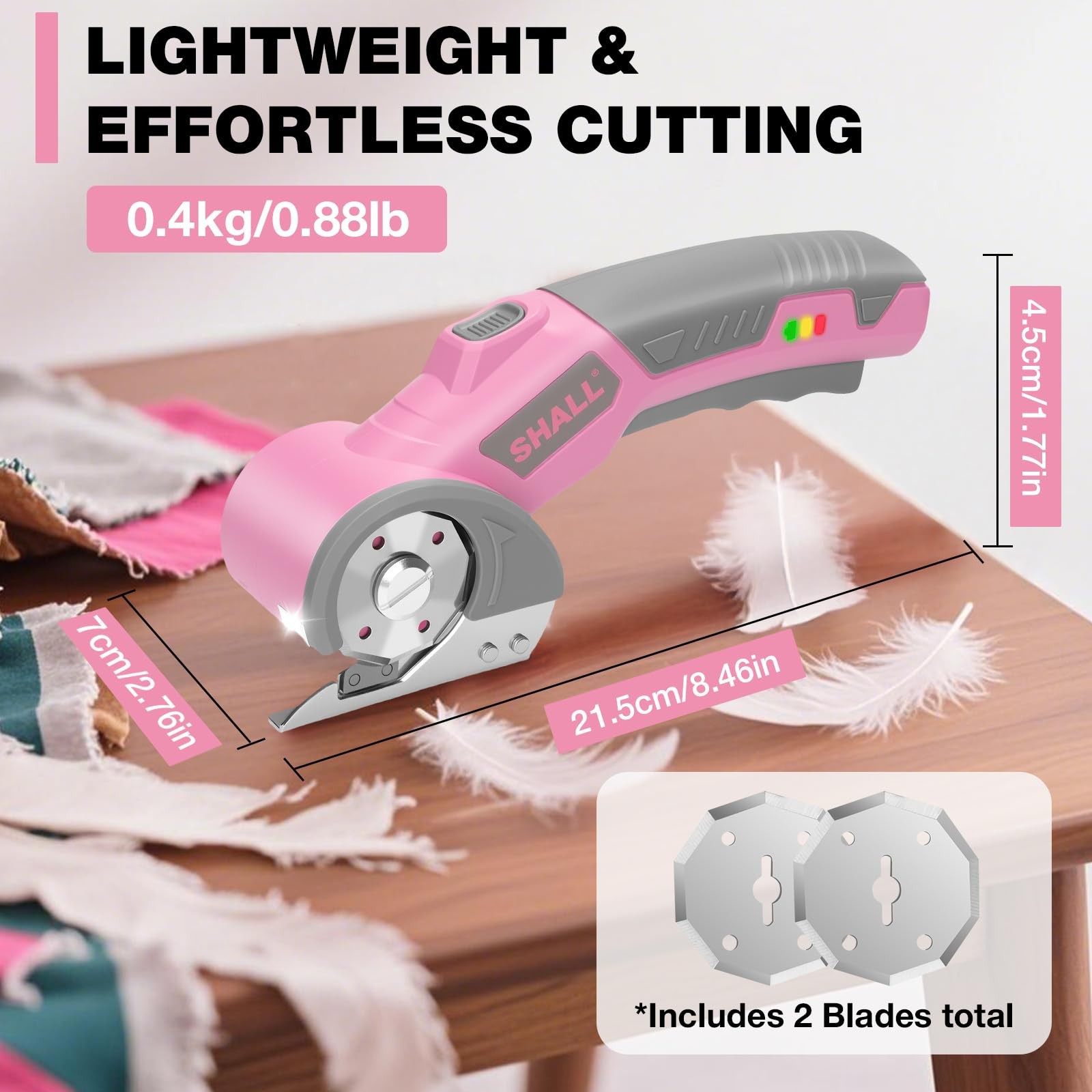 SHALL 4V Cordless Electric Scissors, Rechargeable Cardboard Cutter, Rotary El…