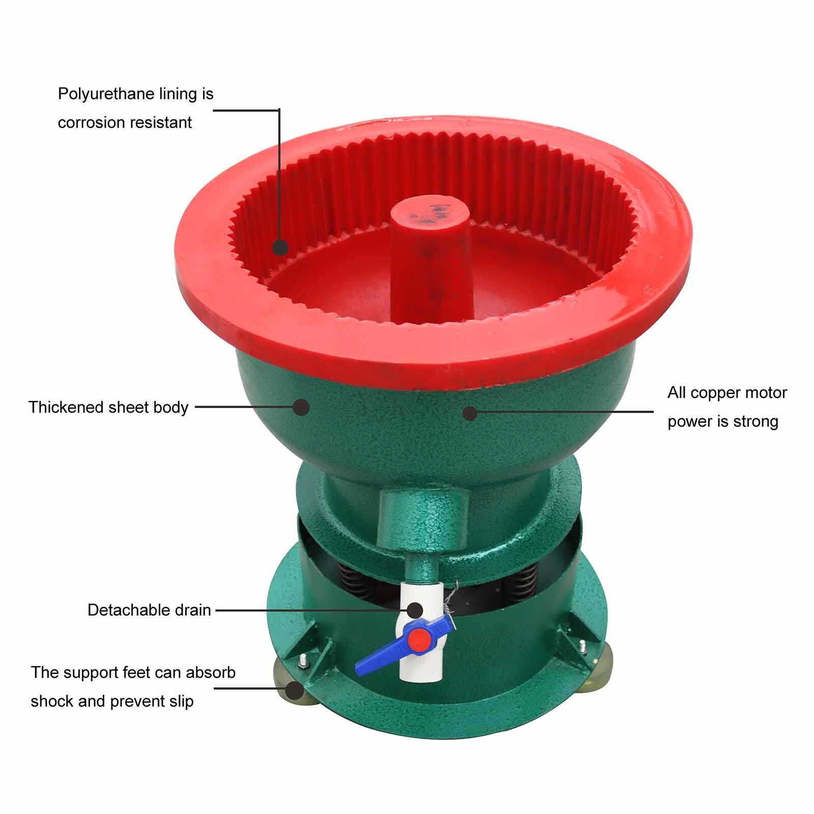 40L/10.5Gal Vibration Deburring Grinding Polishing Machine 220V 1440RPM