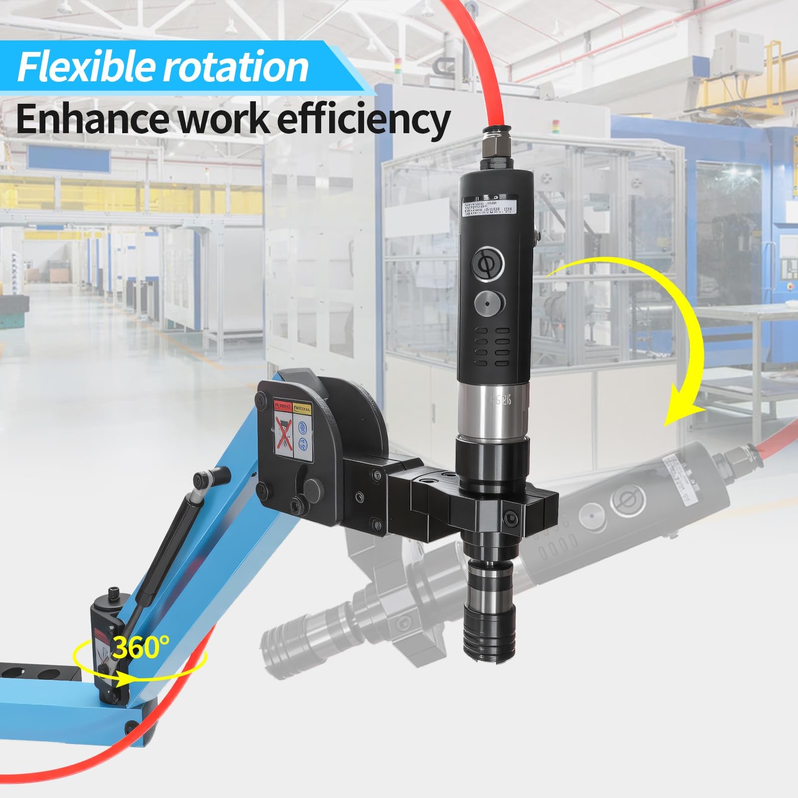 Pneumatic Tapping Machine 360 Degree Swivel Arm M3-M12 Threading Drill Tool