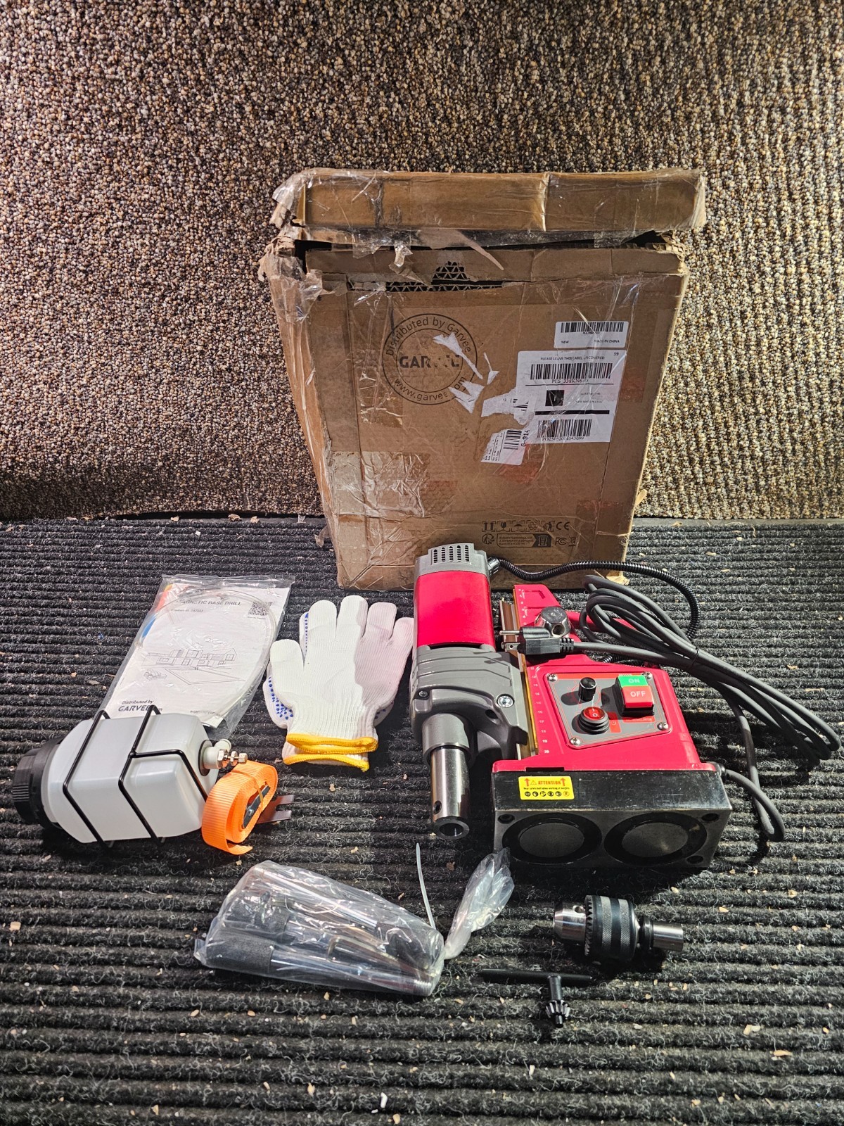 GARVEE 8850E Magnetic Drill Press, 1550W Portable Mag Drill Press, 10-Speed