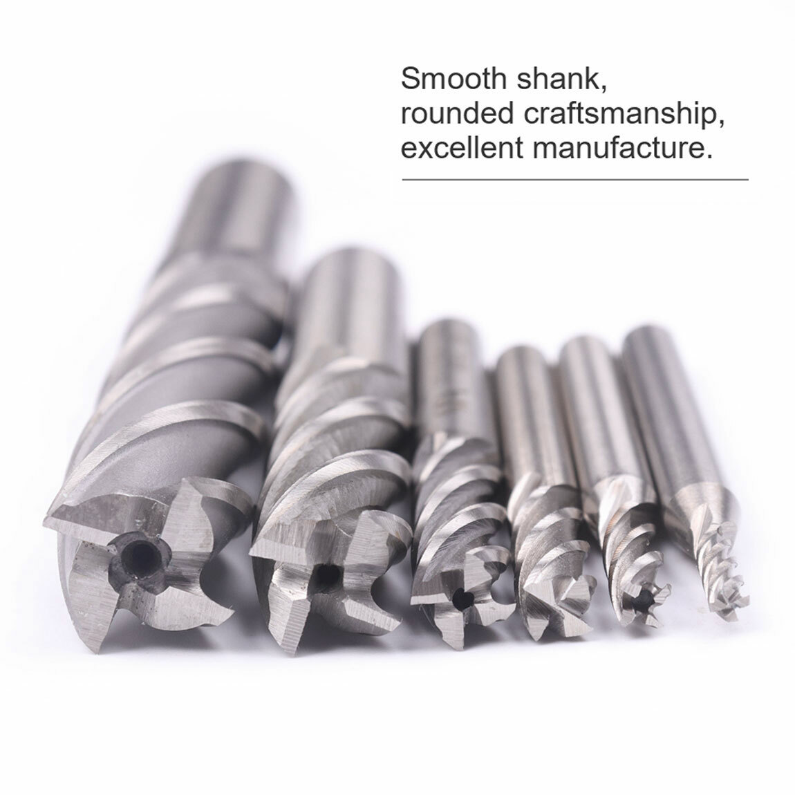 6pc HSS CNC 4 Flute Spiral Bit End Mill Cutter 1/8 3/16 1/4 5/16 5/8 1/2″ in US