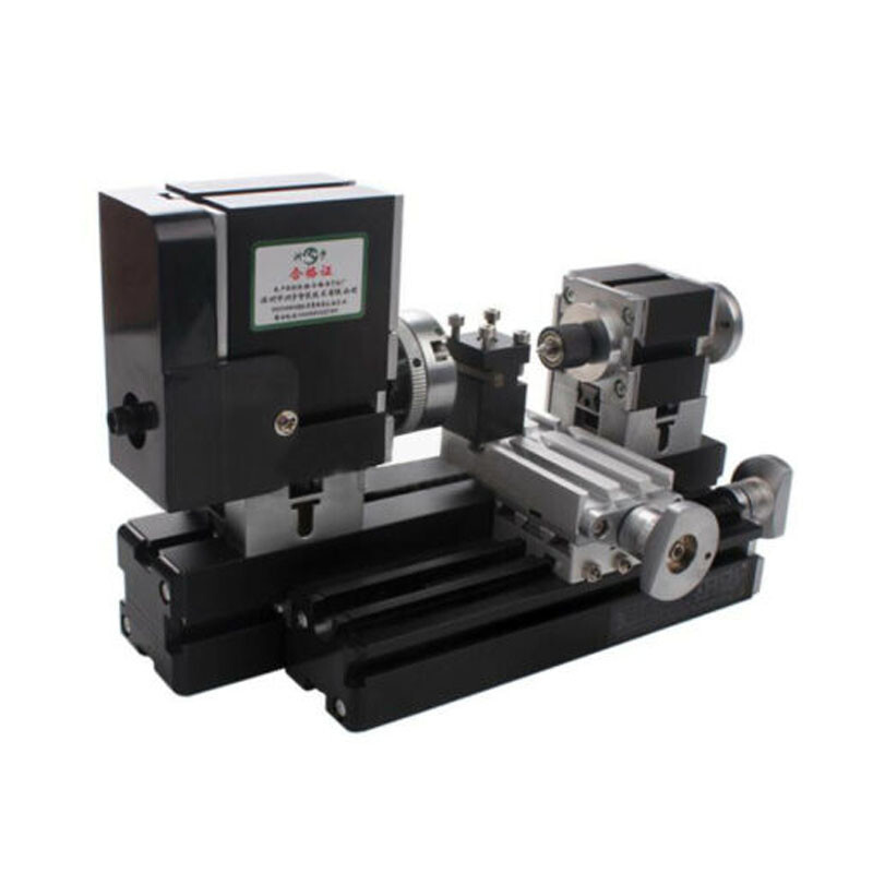 Mini Metal Lathe Soft Metalworking Woodworking DIY Model Making 60W 12000rpm