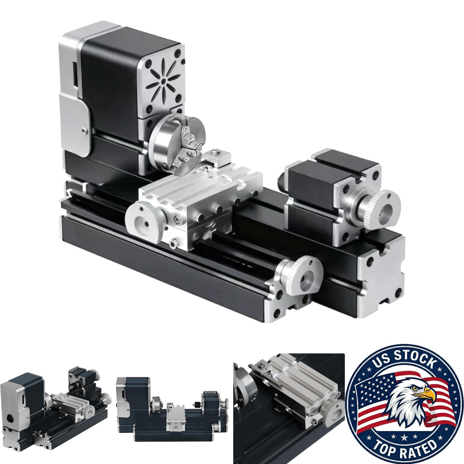 20,000 RPM DIY Mini Lathe – Safe, All-Metal, with Cooling Fan for Wood & Metals