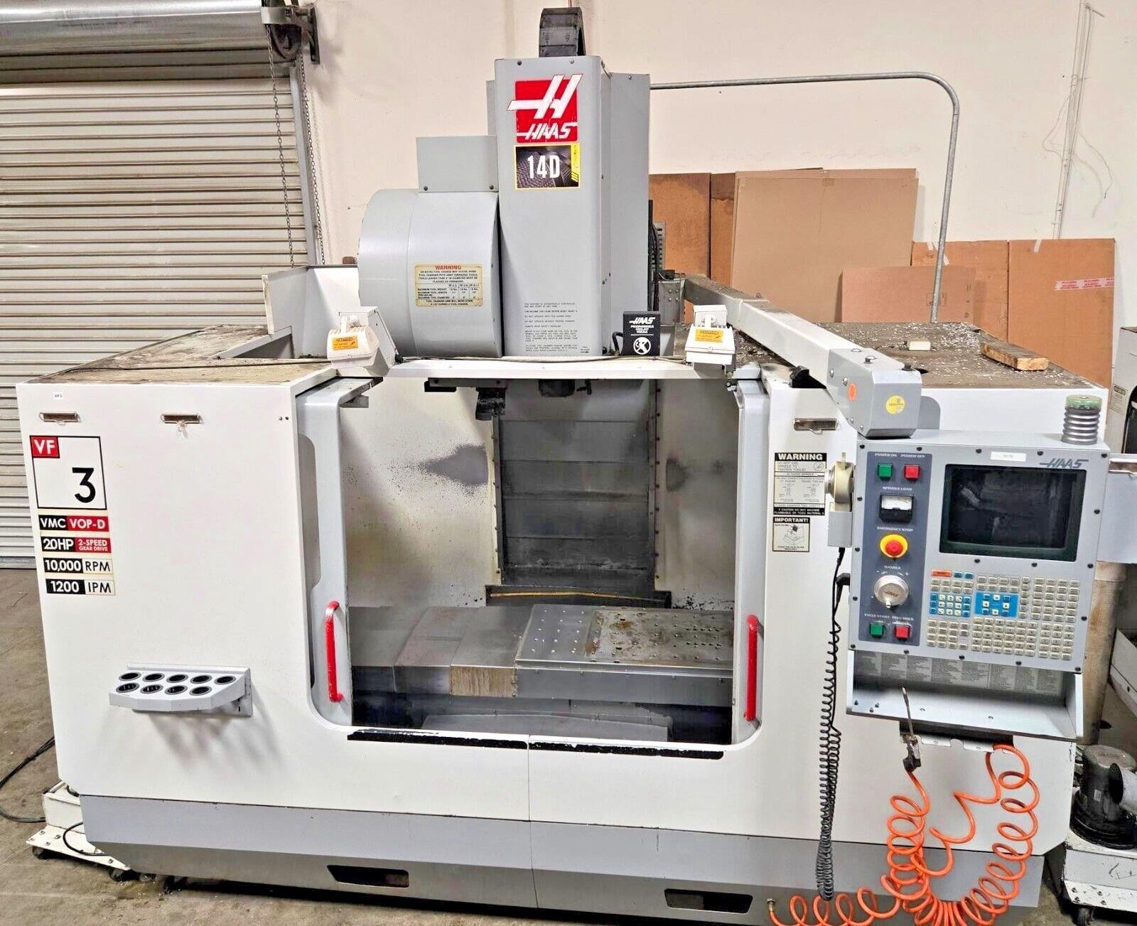 2002 HAAS VF-3B CNC Vertical MACHINING CENTER Mill 10,000 RPM Gear Box Machine