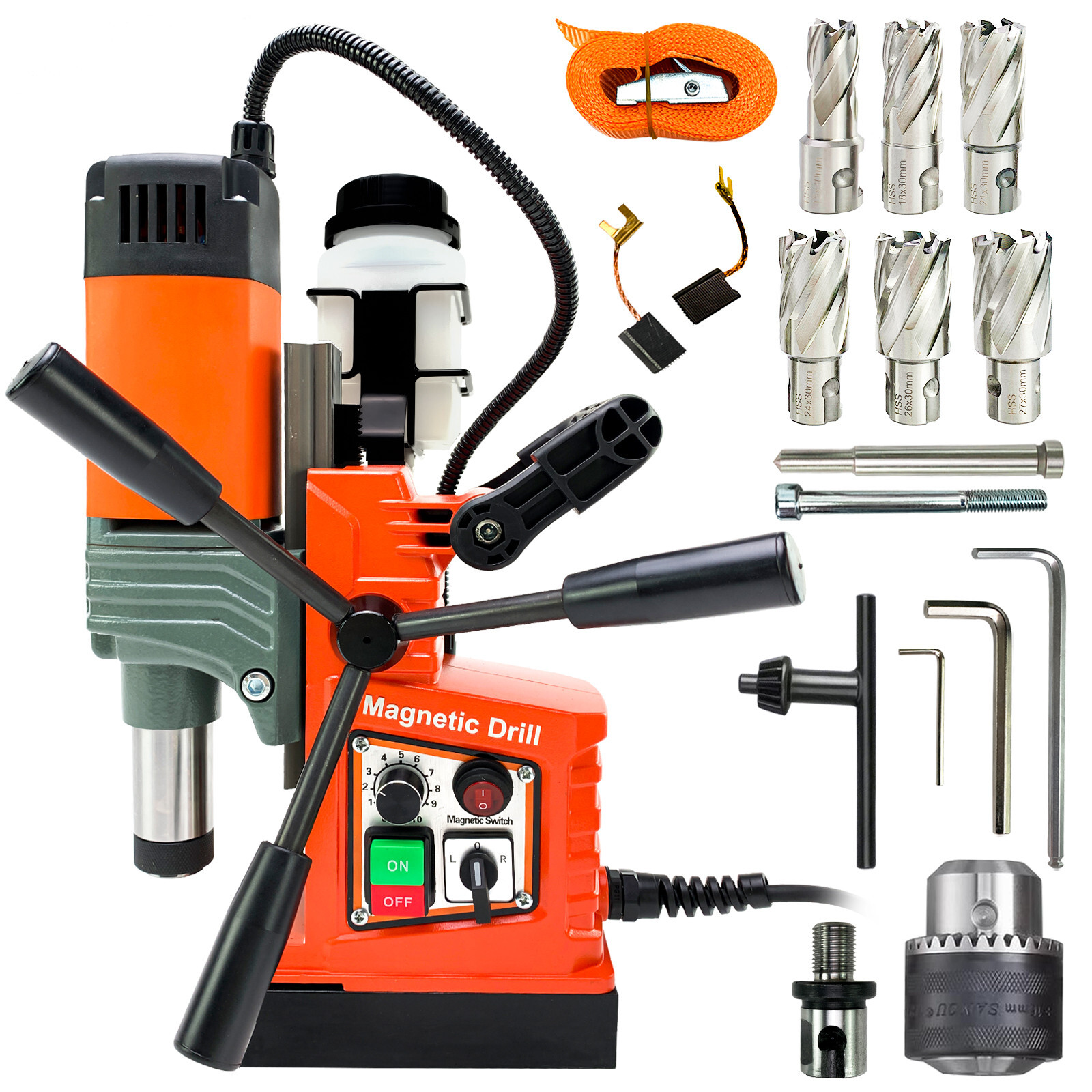 Magnetic Drill Press 1400W 13000N 810RPM 2″ Coring/Tapping/Drilling Machine