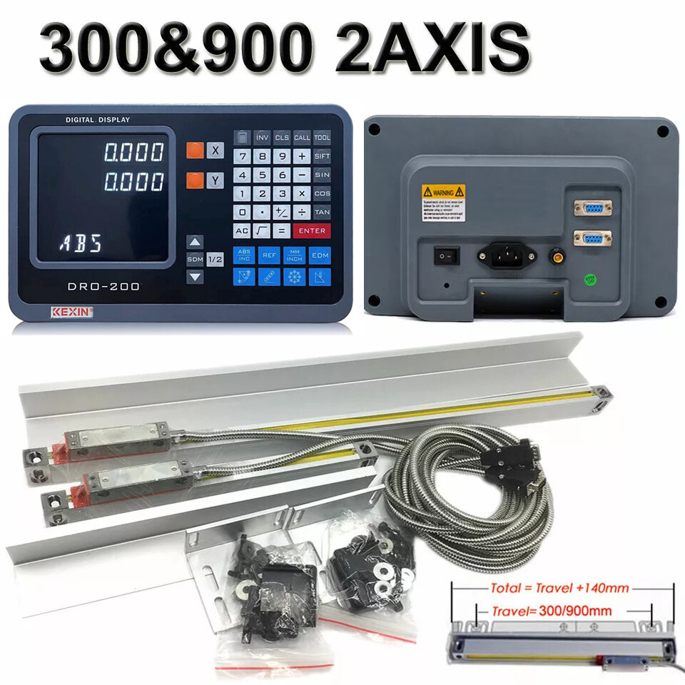 2 Axis 12″ & 36″ Digital Display TTL Linear Scale Glass Scale DRO Display Lathe