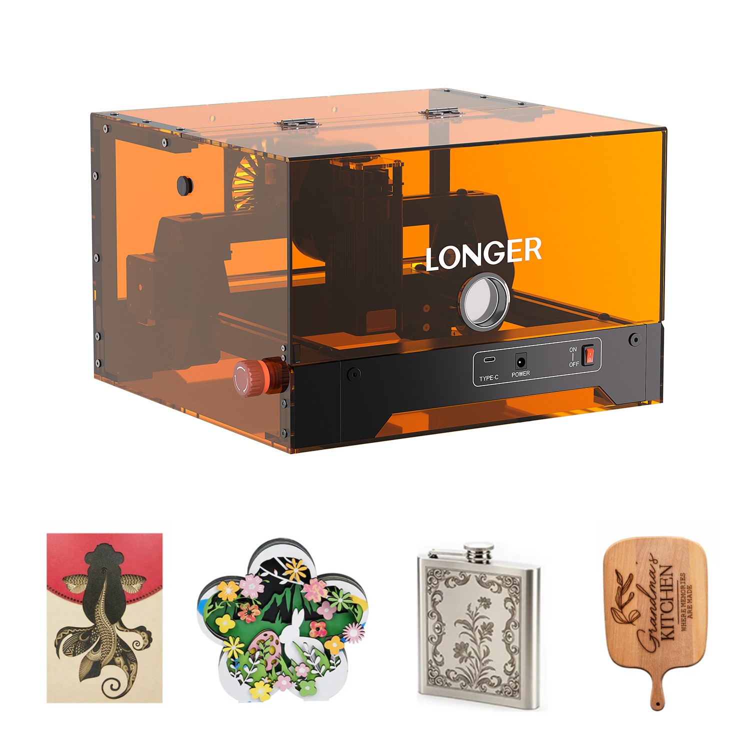Longer Ray5 miniS 2.5W Laser Engraver 12000mm/min 140x130mm/5.5″×5.1″ Work Area