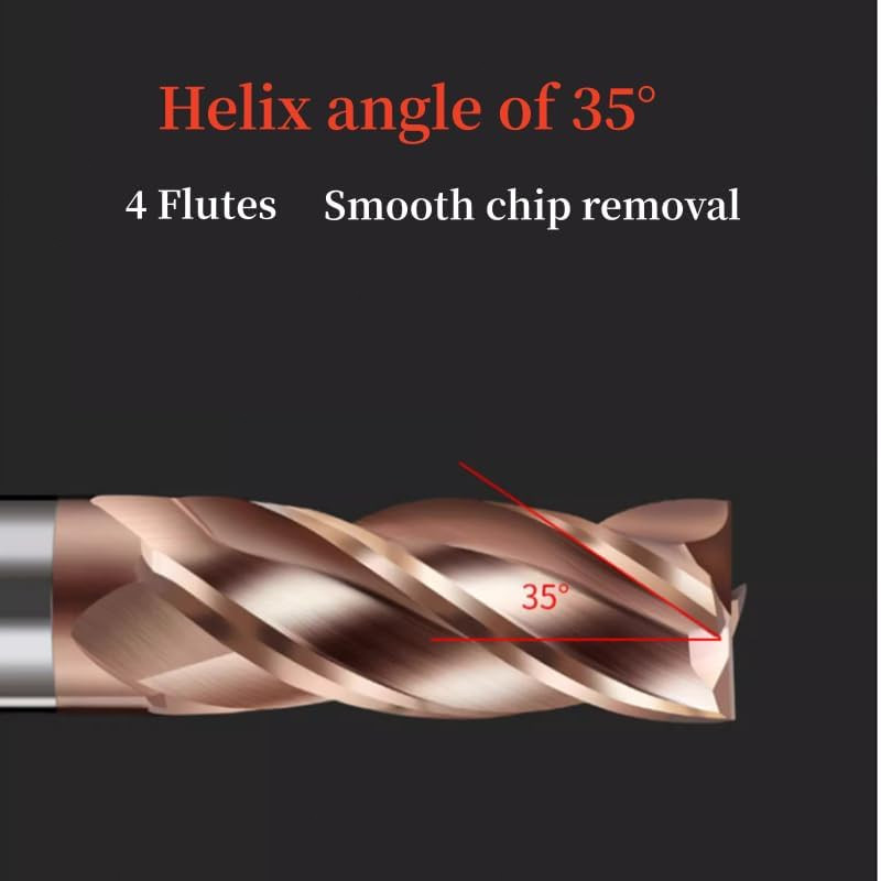 5Pcs 4 Flute Solid Carbide End Mills HRC55 5/16″x7/8″x2″-1/2″-4F