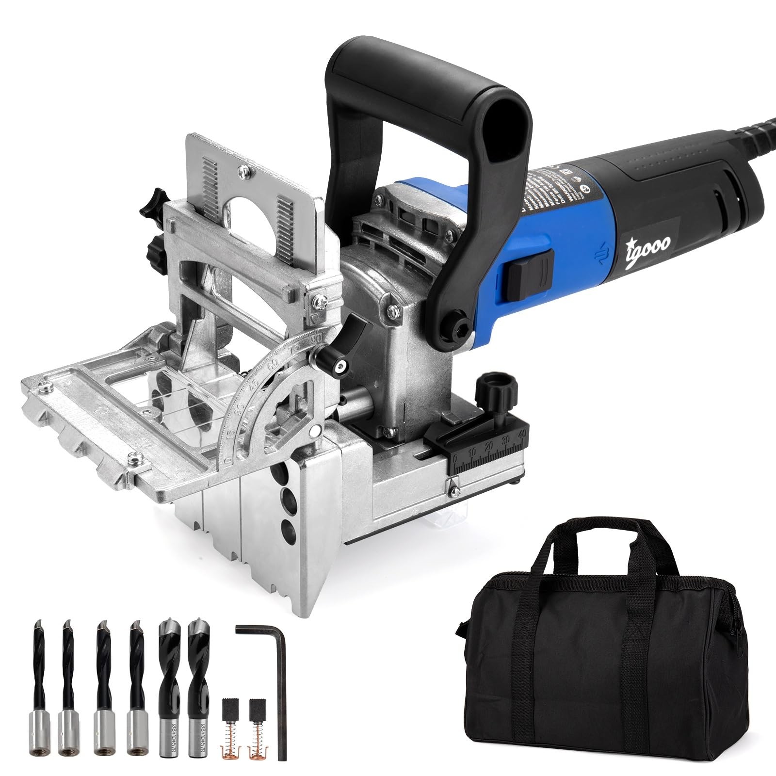 Dual-Spindle Doweling Jointer DJ710, 710W 120V 60Hz, Wood Plate Dowel Joiner,…