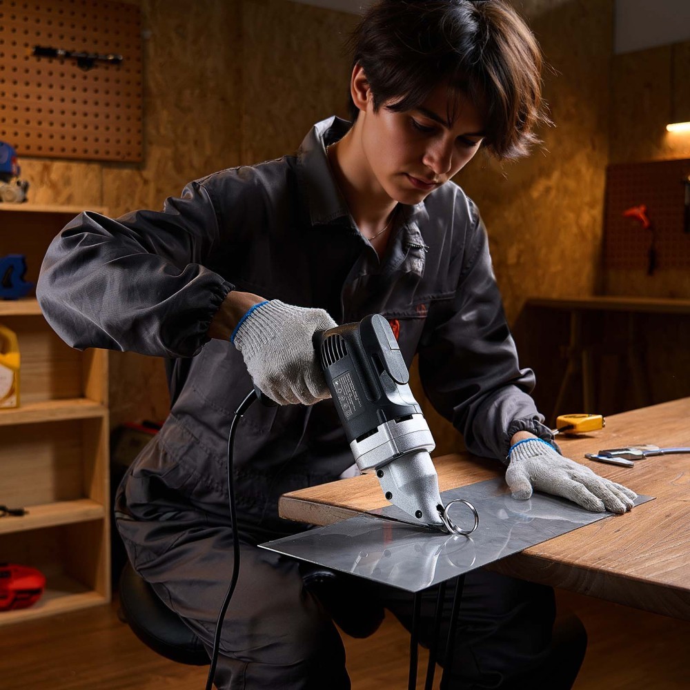 Electric Metal Shear 4.0-Amp Corded Sheet Metal Cutter 360-Degree Swivel Head