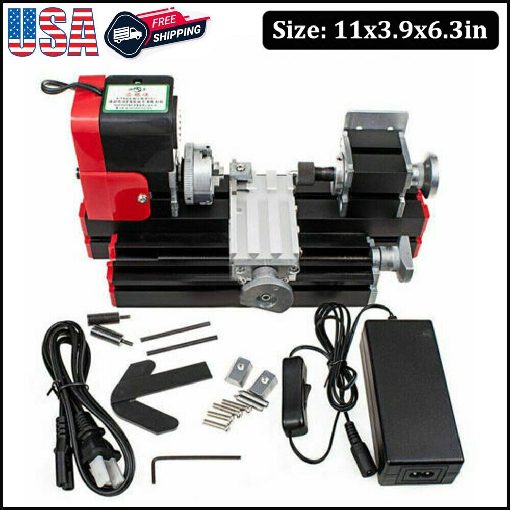 Multifunction Mini Metal Lathe Miniature Motorized DIY Lathe Machine 20000RPM