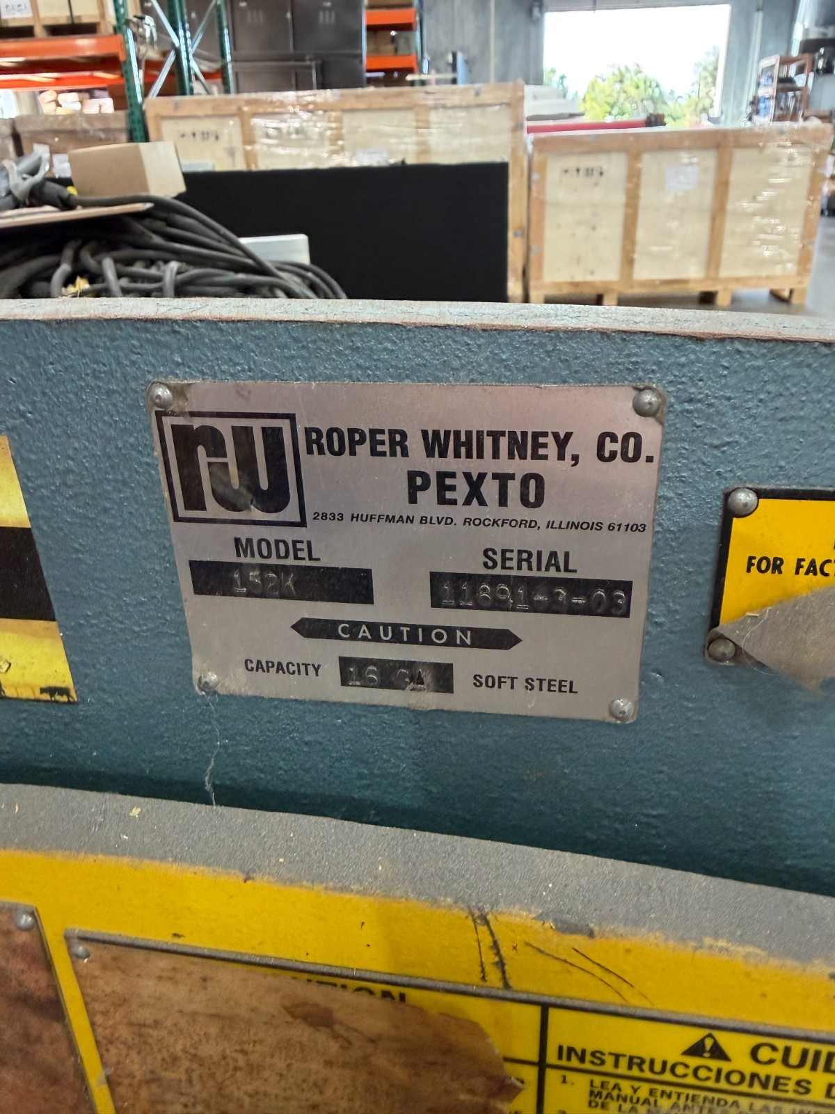 Roper Whitney No. 152 52″ x 16 ga. Foot Shear